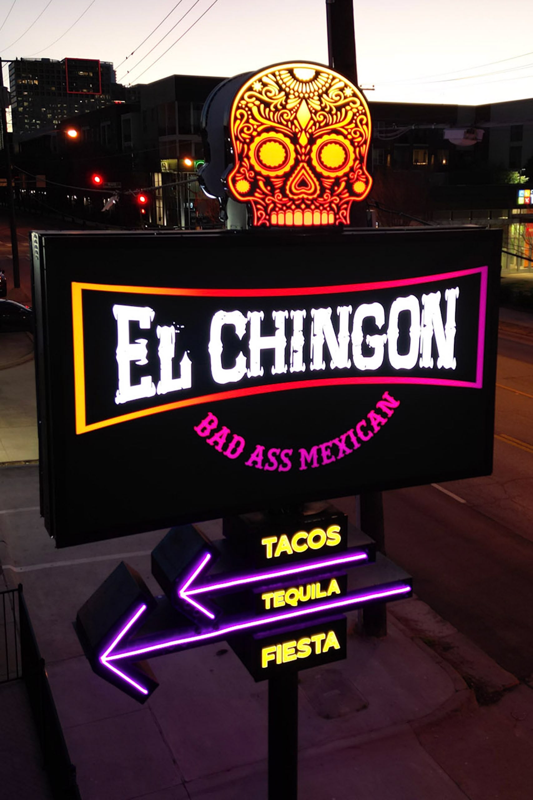 photo of the El Chingon neon sign